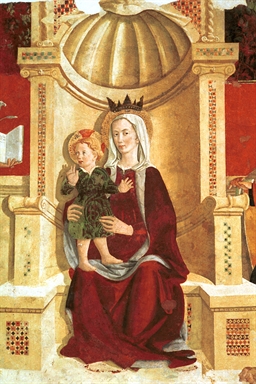 Madonna in trono con Bambino, San Nicola da Tolentino, Sant'Antonio abate e donatori